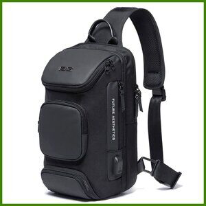 Waterproof Sling Backpack with USB Charging Port, 15L Capacity